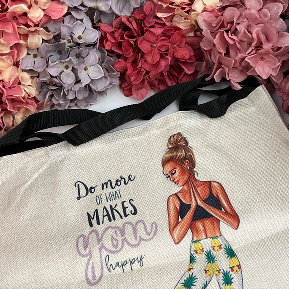 Eco-Friendly Yoga Mama with Little One Folding Tote Bag - Picture 8 of 14